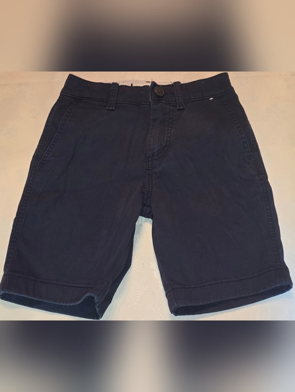 abercrombie kids Navy Flat-Front Cotton Shorts